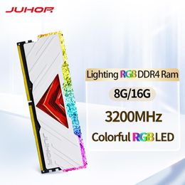 RAMs JUHOR RGB RAM DDR4 8GB 16GB 3200MHz DDR4 DIMM Memoria Ram ddr4 Desktop Memory Rams