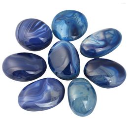 Jewellery Pouches TUMBEELLUWA Blue Onyx Palm Stone Crystal Healing Gem Pebble Worry Therapy Irregular Shape Decoration