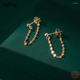 Dangle Earrings Rear Hanging Personalized 18 K Gold Plated Chain For Girls Gifts 925 Sterling Silver Jewelry