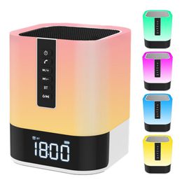 Musky DY28S Hetyre Night Light Bluetooth Speaker, 5 in 1 Touch Control Bedside Lamp Dimmable Multi-Color Changing, Bedroom Alarm Clock