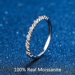 Cluster Rings Moissanite Twisted Eternity Ring Diamond Stackable Sterling Silver For Women Promise Anniversary Wedding Birthday Gift