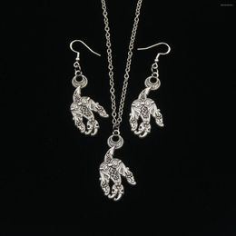 Necklace Earrings Set 10PCS Sanlan Vintage Gothic Magic Crescent Moon Bird Pendant Nodic Talisman For Men Women Jewellery