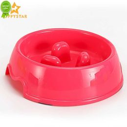 New Slow Feeder Dog Bowl Cat Bowls Solid Plastic Food Container Dog Feeding Bowl For Cats Pet Feeder Cat Supplies Pet Feeding ELS007