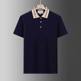 aaa Summer Brand Clothes Luxury Designer Polo Shirts Men's Casual Polo Fashion Snake Bee Print Embroidery T Shirt High Street Mens Polos M-3XL