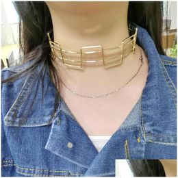 Chokers Choker Fashion Metal Torque Necklace For Women 2023 Unique Design Alloy Chocker Collar Statement Jewellery Gold Colour Drop Del Dhzjw