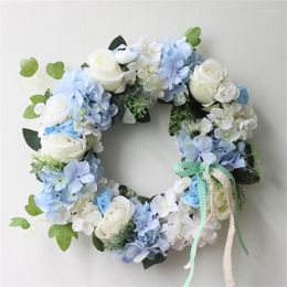 Decorative Flowers Wedding Flower Ring Room Pendant Door Decoration El Villa Rose Wreath