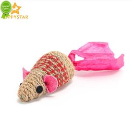 New Toys For Cats Solid Sisal Interactive Cat Toy Mouse Mice Animal Toys Kitten Pet Play Games Cat Training Pet Accessories SJ0004