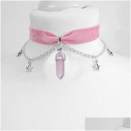 Chokers Choker Veet Moon Stars And Chain Kawaii Pastel Pink Fashion Delicacy Women Drop Delivery Jewellery Necklaces Pendants Dhp8I