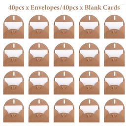 Gift Wrap 40pcs Thank-you Note Birthday Wedding Party Heart Closure Brown Paper Envelope Christmas With 40 Cards DIY Baby Shower Greeting