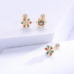 Stud Earrings 2023 Fashion Snowflake Zircon For Women Shiny Crystal Mini Earring Ear Accessories Christmas Gift Drop