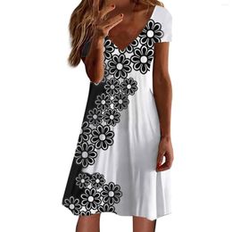 Casual Dresses Summer For Women 2023 Sleeveless Suspender Floral Print Formal Occasion Woman Clothing