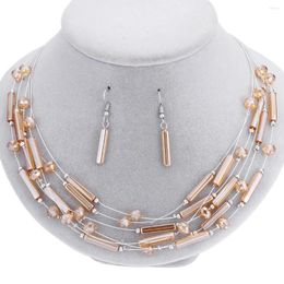 Necklace Earrings Set 2023 Bridal Gift Nigerian Wedding Coral African Beads Jewelry Brand Woman Fashion Silver Color Wholesale