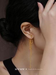 Dangle Earrings Kasuga Limited Premium Sensual All-Over 925 Sterling Silver Gold Plated Original Design Tassel Round Bead Stud Women