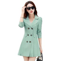 Women's Trench Coats Autumn Coat Medium Long Spring All-match Outerwear Ladies Plus Size Thin Style Windbreaker Jacket