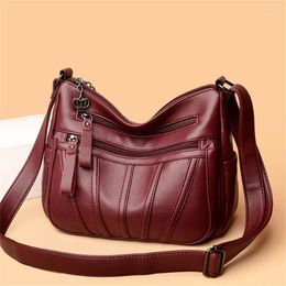 Evening Bags Soft Pu Leather Purses And Handbags Luxury Designer Ladies Messenger Bag Multi Pocket Crossbody Shoulder For Women 2023 Sac