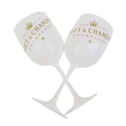 Wine Glasses Plastic Goblets Acrylic Unbreakable Champagnes 480Ml/16Oz Plastics Winecups Party Wedding Decoration White Champagne Gl Dhuz7