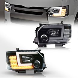 Car Tuning Front Headlights For Toyota Hiace 2005-20 18 Headlight LED Running Lights Bi-Xenon Beam Fog Lights