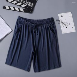 Men's Shorts Men Silky Solid Color Summer Pajama All-match Drawstring Elastic Waist Male Accessories For Daily Wear