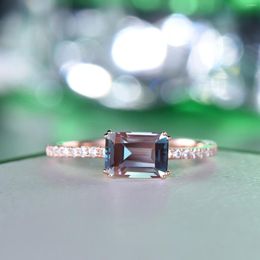 Cluster Rings Cellacity Lab Grown For Women Trendy 14K Gold Fine Jewellery With Gemstones Female Gifts Engagement Ring
