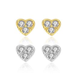 New Small and Exquisite 3A Zirconia Heart Stud Earrings Women Fashion Brand Care Earholes s925 Silver Earrings Charm Female Classic Earrings High-end Jewelry Gift