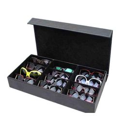 Jewellery Boxes 48X24X6Cm 12 Grid Sunglasses Storage Box Organiser Glasses Display Case Stand Holder Eyewear Eyeglasses H220505 Drop D Dhj1Z