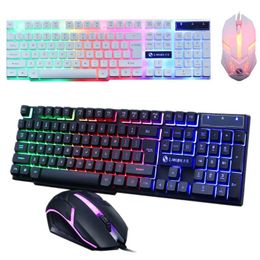 Combos Gaming Keyboard and Wired Mouse Combo Set LED Light Backlight for Computer PC M5TB
