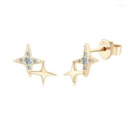Stud Earrings Anziw Star Piercing Gold Silver 925 Sterling 2023 Trend 2.0mm Round Moissanite Earring Women's Jewelry Girls Gifts