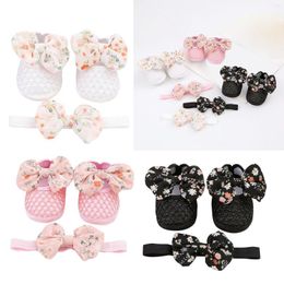 Boots 0 To 1 Year Old Baby Shoes Hair Band Set Cute Bow Princess 3 5 7 9 Months Soft Size For Girls Boy 2