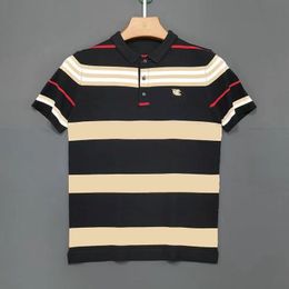 Летние мужские рубашки Polos Дизайнер T Рубашки короткие половые вершины с полосаты
