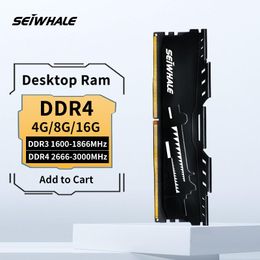 RAMs SEIWHALE Ram Memory DDR4 8GB 16GB 2666MHz 3200MHz DDR3 4G 8G 1600MHz 1866MHz DIMM NonECC Gaming Desktop Memory Ram