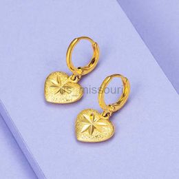 Stud 24k Gold Earrings Plated Real Gold Does Not Fade HeartShaped Earrings For Women'S Wedding Christmas Birthday Gifts J230529