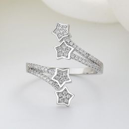 Wedding Rings Delicate Star For Women Guardian Of The Stars Ring Full Shiny Crystal Meteor Open Adjustable Finger Accessories Jewelry