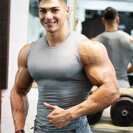 Men's Polos Men tight tank top men's gym fitness vest muscle sports Leisure jogging Exercise sleeveless shirt 230529