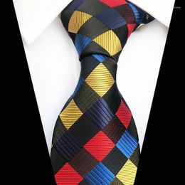 Bow Ties Classic Fashion Men's Plaid Tie 8 Cm Width Silk Necktie Gravata Male Black Red Blue Yellow Floral Paisley Jacquard Wedding