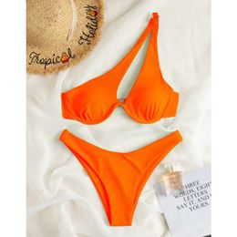 Swim Wear Sexy Bikinis 2022 Women's Swimwear Fa Solid Swimsuit Swimming Bathing Suits Brazilian Girls Bikini Set Beach Wear Bather AA230529