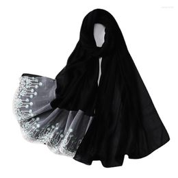 Ethnic Clothing 70 180CM Europe And The United States Pearl Chiffon Wrap Scarf Muslim Ladies Lace Decorative