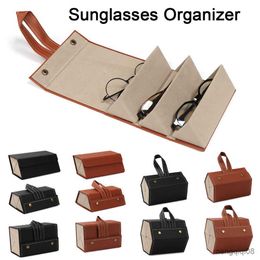 Sunglasses Cases Bags Travel Organiser Folding Design Eyeglasses Storage Case Box Multiple Hanging Eyewear Holder Display
