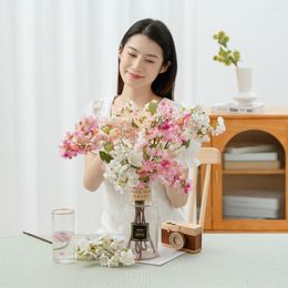 Decorative Flowers 53cm Artificial Flower Plum Blossom Japanese Plant Wedding Home Decoration Hand Bouquet