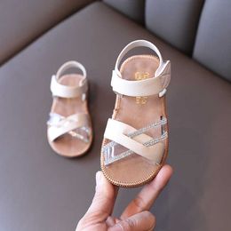 Sandals Kids Sandals for Girls Summer Fashion Flat Non-slip Beach Shoes Children Cute Solid Simple Style Loop Chic
