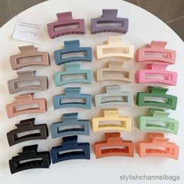 Other Simple Frosted Color Square Hair Claw for Women Girls Back Head Hair Clip Barrettes Fashion Styling Hair Headdress
