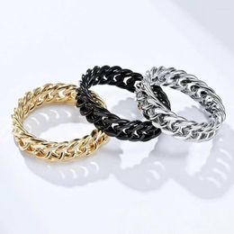 Link Bracelets INS Cool Neutral Style Qin Steel Mirror Face Chain Ring Double Woven Cuban Simple And Small Personality Handicraft