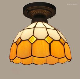 Pendant Lamps Mediterranean Tiffany Ceiling Light Stained Glass Porch Balcony Bathroom Kitchen Lamp 110-240V