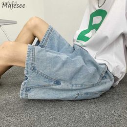 Men's Shorts Men Denim Shorts Wide Leg Baggy Pockets Harajuku Retro BF Knee Length Washed Trousers Males Design Straight S-3XL Cargo Casual L230520