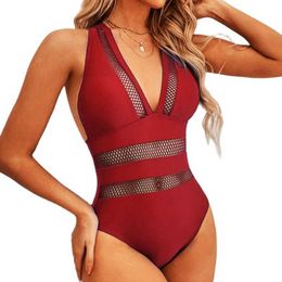 Swim Wear Sexy Net One-Piece Swimsuit Closed Fa Swimwear Push Up Bodysuit Women's Swimming Wear Bathing Suit Beach Pool Bather Summer AA230529