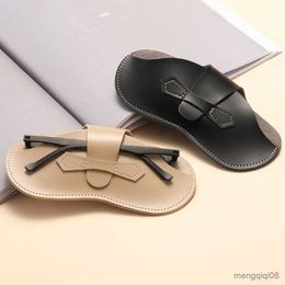 Sunglasses Cases Bags Portable Solid color Leather Glasses Case Storage Bag Eyewear Cover Lightweight Spectacle