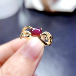 Cluster Rings 2023 Natural Ruby Luxury Ladies Fashion High Quality Wedding Engagement Party Jewelry