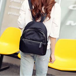 School Bags 2023 Women Black Backpacks Small Korea Design Bagpack Nylon Waterproof Travel Rucksack ZZL188B