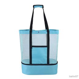Other Bags Beach Tote Bag with Cooler Large Mesh Beach Bags and Totes for Women Oversized Pool Bag Picnic Camping Travelling Double-layer