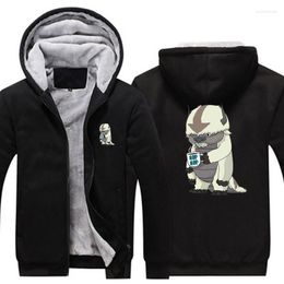 Men's Jackets Appa Sip Avatar The Last Airbender Hoodies Jacket Men Thick Warm Zipper Coat Sweatshirt Male Oversized Clothing Euro Size