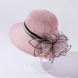 Wide Brim Hats Pineapple Bucket Hat Women Bridal Wedding Tea Party Summer Sun Cap Outdoor Ladies